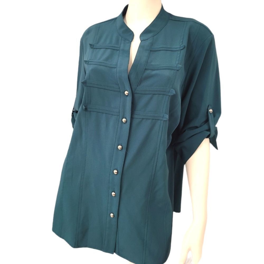 Laura Scott Teal Blouse Women’s Size 14/16 Blouse